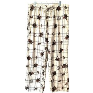 Life Is Good Pajama Pants Mens XL Football 100% Cotton Pockets Lounge Cozy PJs